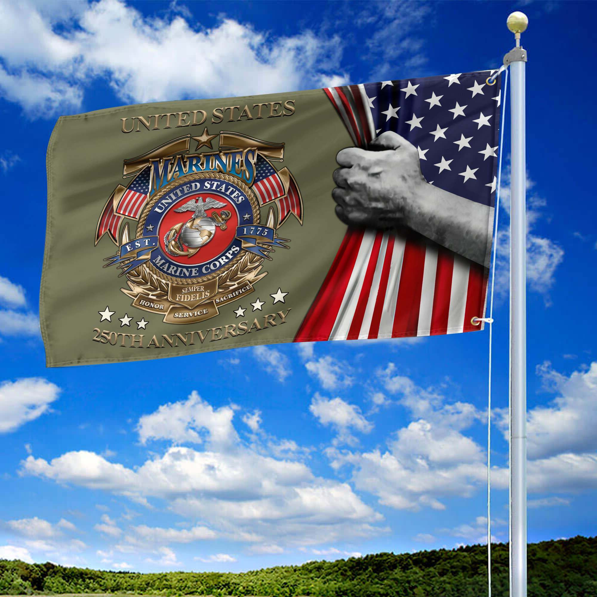 Premium USMC Grommet Flag VPVC120037, 250th Anniversary Marine Corps Flag, Gifts For Marine Veteran, Best Gifts On Father’s Day, Veterans Day. Premium USMC Grommet Flag VPVC120037, 250th Anniversary Marine Corps Flag, Gifts For Marine Veteran, Best Gifts On Father’s Day, Veterans Day.