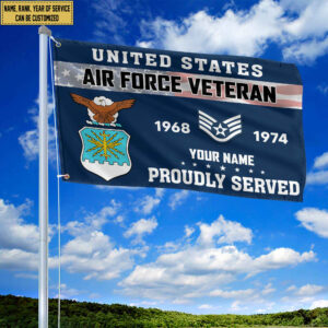 Premium USAF Grommet Flag VPVC105512, Custom Name, Rank, Year, Gifts For Air Force Veteran, Best Gifts On Father's Day, Armed Forces Day, Independence Day, Veterans Day. 1 1741934932284.jpg