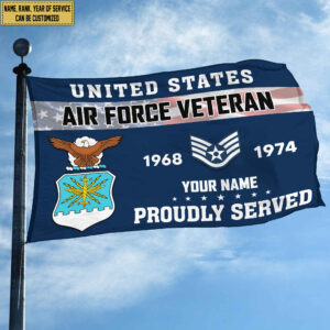 Premium USAF Grommet Flag VPVC105512, Custom Name, Rank, Year, Gifts For Air Force Veteran, Best Gifts On Father's Day, Armed Forces Day, Independence Day, Veterans Day. 2 1741934932294.jpg