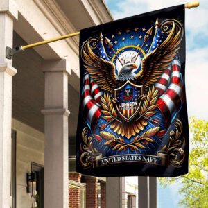 US Navy Flag VPVC110402, Custom Name, Rank, Year, Gift For Navy Veteran, American Flag, Patriotic Flag, Garden Flag, House Flag, Best Gifts On Father’s Day, Independence Day, Veterans Day.