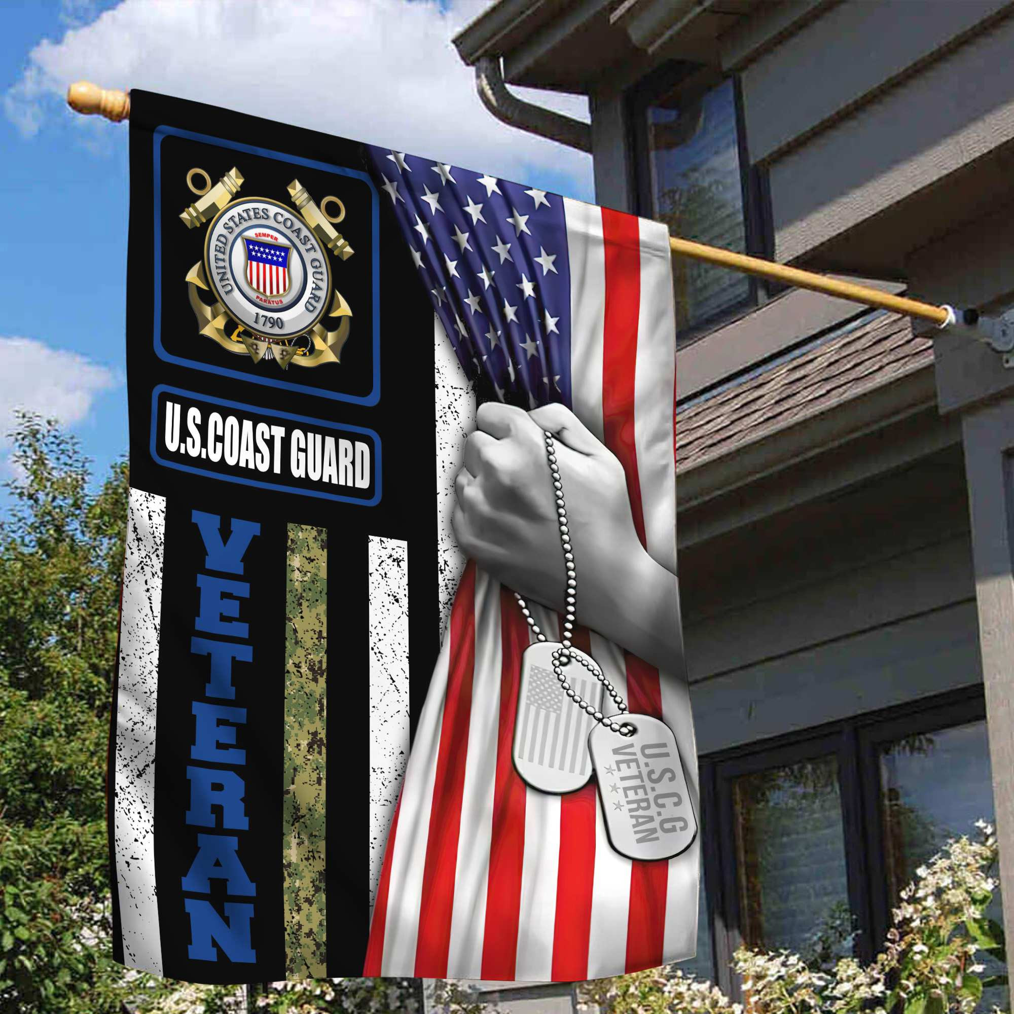 USCG Veteran Garden Flag – House Flag VPVC100305 USCG Veteran Garden Flag – House Flag VPVC100305