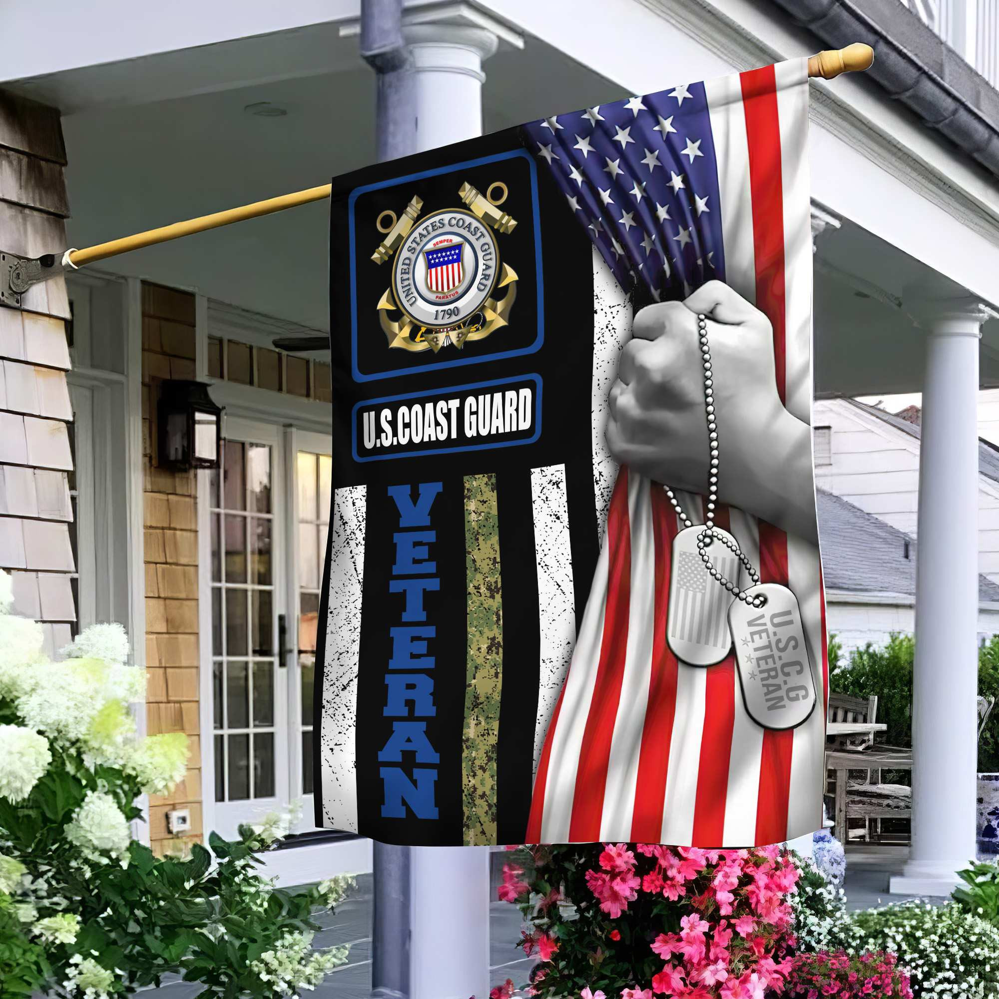 USCG Veteran Garden Flag – House Flag VPVC100305 USCG Veteran Garden Flag – House Flag VPVC100305