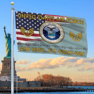 Unique Custom Name, Rank USAF Grommet Flag VPVC109604, Gifts For Airforce Veteran, Gifts For Dad, For Husband, Best Gifts On Father’s Day, Independence Day, Veterans Day.