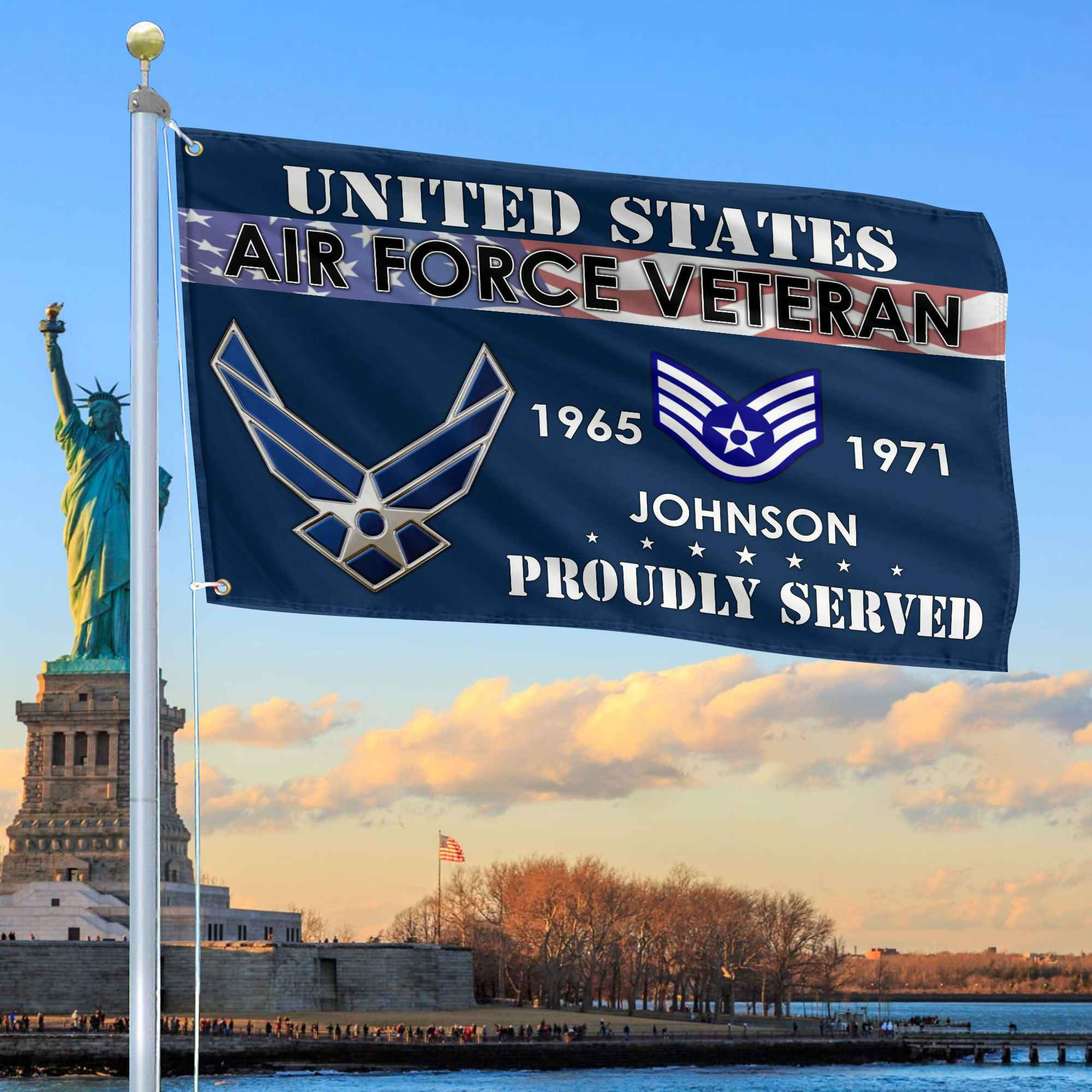 Premium USAF Grommet Flag VPVC109412, Custom Name, Rank, Year, Gifts For Air Force Veteran, Best Gifts On Father’s Day, Armed Forces Day, Independence Day, Veterans Day. Premium USAF Grommet Flag VPVC109412, Custom Name, Rank, Year, Gifts For Air Force Veteran, Best Gifts On Father’s Day, Armed Forces Day, Independence Day, Veterans Day.
