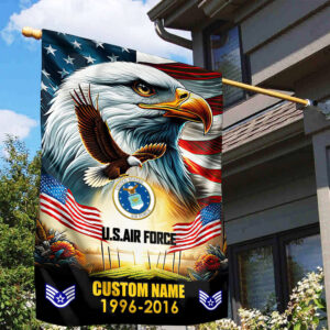 Premium Custom Name, Rank USAF Flag VPVC110204, Gift For Air Force Veteran, American Flag, Patriotic Flag, Garden Flag, House Flag, Best Gifts On Father's Day, Independence Day, Veterans Day. 1 1742972544726.jpg