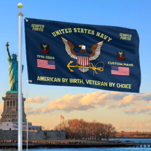 Premium Custom Name, Rank, Year, US Navy Grommet Flag VPVC108102, Gift For Navy Veteran, Gifts For Dad, For Husband, Best Gifts On Father’s Day, Independence Day, Veterans Day.