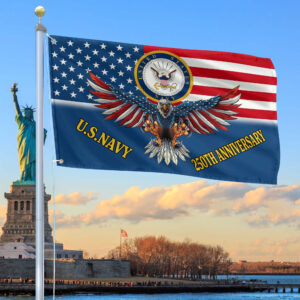 Premium US Navy Grommet Flag VPVC120020, 250th Anniversary Navy Flag, Gifts For Navy Veteran, Best Gifts On Father’s Day, Veterans Day.