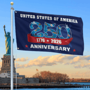 Premium America 250th Anniversary Grommet Flag VPVC120173, America 250th Flag, America 250th Birthday, Best Gifts On Independence Day, Veterans Day.