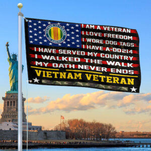 Premium Vietnam Veteran Grommet Flag Gift For Veterans Day, Father’s Day, Memorial Day VPVC100106
