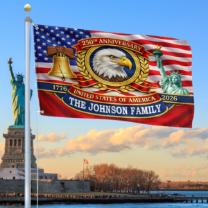 Premium Custom America 250th Anniversary Grommet Flag VPVC120162, America 250th Flag, America 250th Birthday, Best Gifts On Independence Day, Veterans Day.