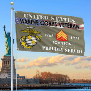 Premium USMC Grommet Flag VPVC109411, Custom Name, Rank, Year, Gifts For Marine Veteran, Best Gifts On Father’s Day, Armed Forces Day, Independence Day, Veterans Day.