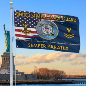Unique Custom Name, Rank USCG Grommet Flag VPVC109605, Gifts For Coast Guard Veteran, Gifts For Dad, For Husband, Best Gifts On Father’s Day, Independence Day, Veterans Day.