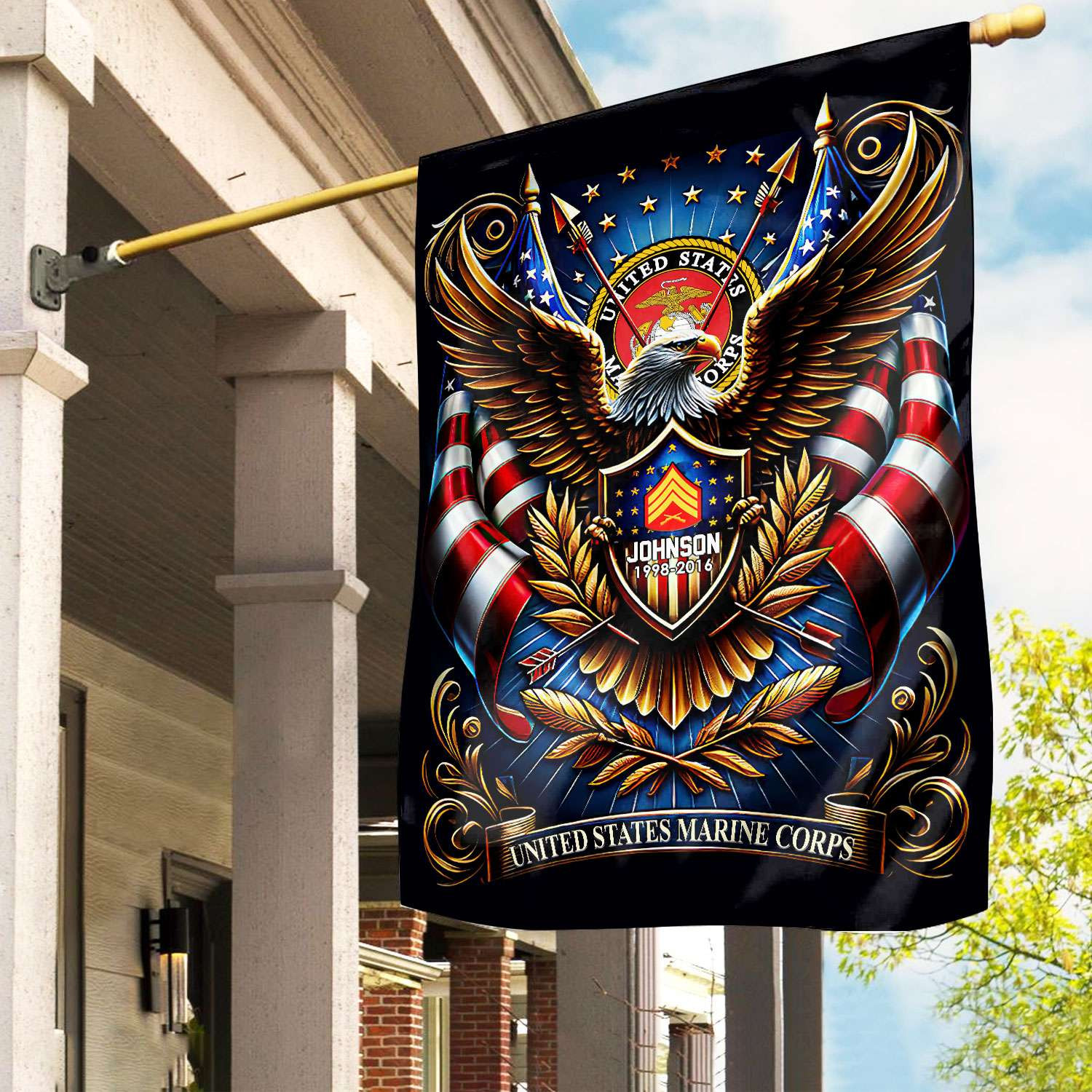 USMC Flag VPVC110403, Custom Name, Rank, Year, Gift For Marine Veteran, American Flag, Patriotic Flag, Garden Flag, House Flag, Best Gifts On Father’s Day, Independence Day, Veterans Day. USMC Flag VPVC110403, Custom Name, Rank, Year, Gift For Marine Veteran, American Flag, Patriotic Flag, Garden Flag, House Flag, Best Gifts On Father’s Day, Independence Day, Veterans Day.