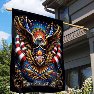 USMC Flag VPVC110403, Custom Name, Rank, Year, Gift For Marine Veteran, American Flag, Patriotic Flag, Garden Flag, House Flag, Best Gifts On Father's Day, Independence Day, Veterans Day. 1 1742976945083.jpg