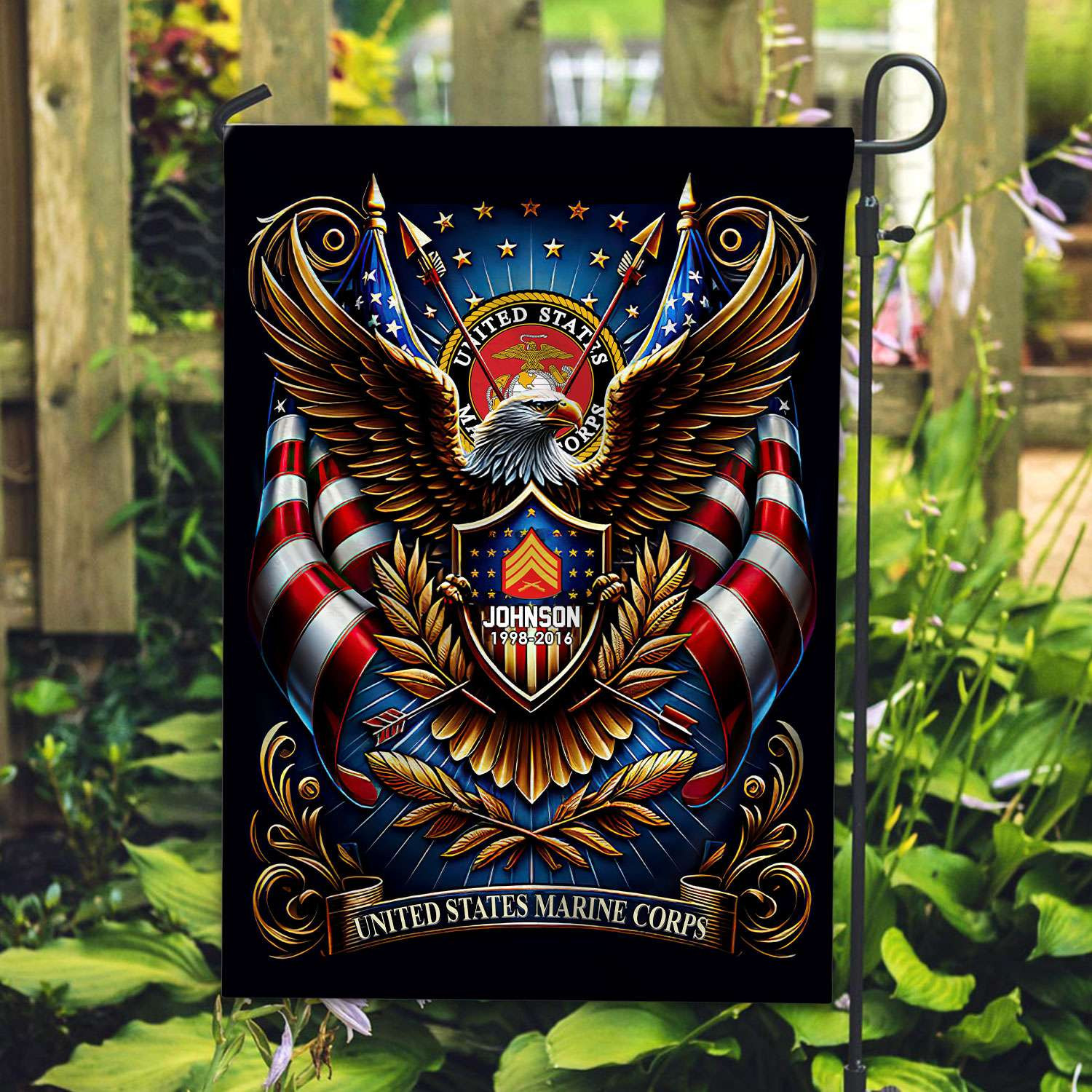 USMC Flag VPVC110403, Custom Name, Rank, Year, Gift For Marine Veteran, American Flag, Patriotic Flag, Garden Flag, House Flag, Best Gifts On Father’s Day, Independence Day, Veterans Day. USMC Flag VPVC110403, Custom Name, Rank, Year, Gift For Marine Veteran, American Flag, Patriotic Flag, Garden Flag, House Flag, Best Gifts On Father’s Day, Independence Day, Veterans Day.