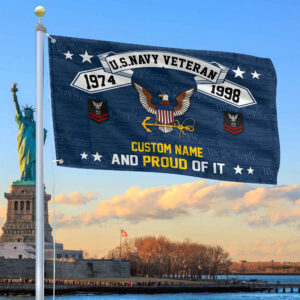 Unique Custom Name, Rank, Year US Navy Grommet Flag VPVC107002, Gifts For Navy Veteran, Gifts For Dad, For Husband, Best Gifts On Father’s Day, Independence Day, Veterans Day.
