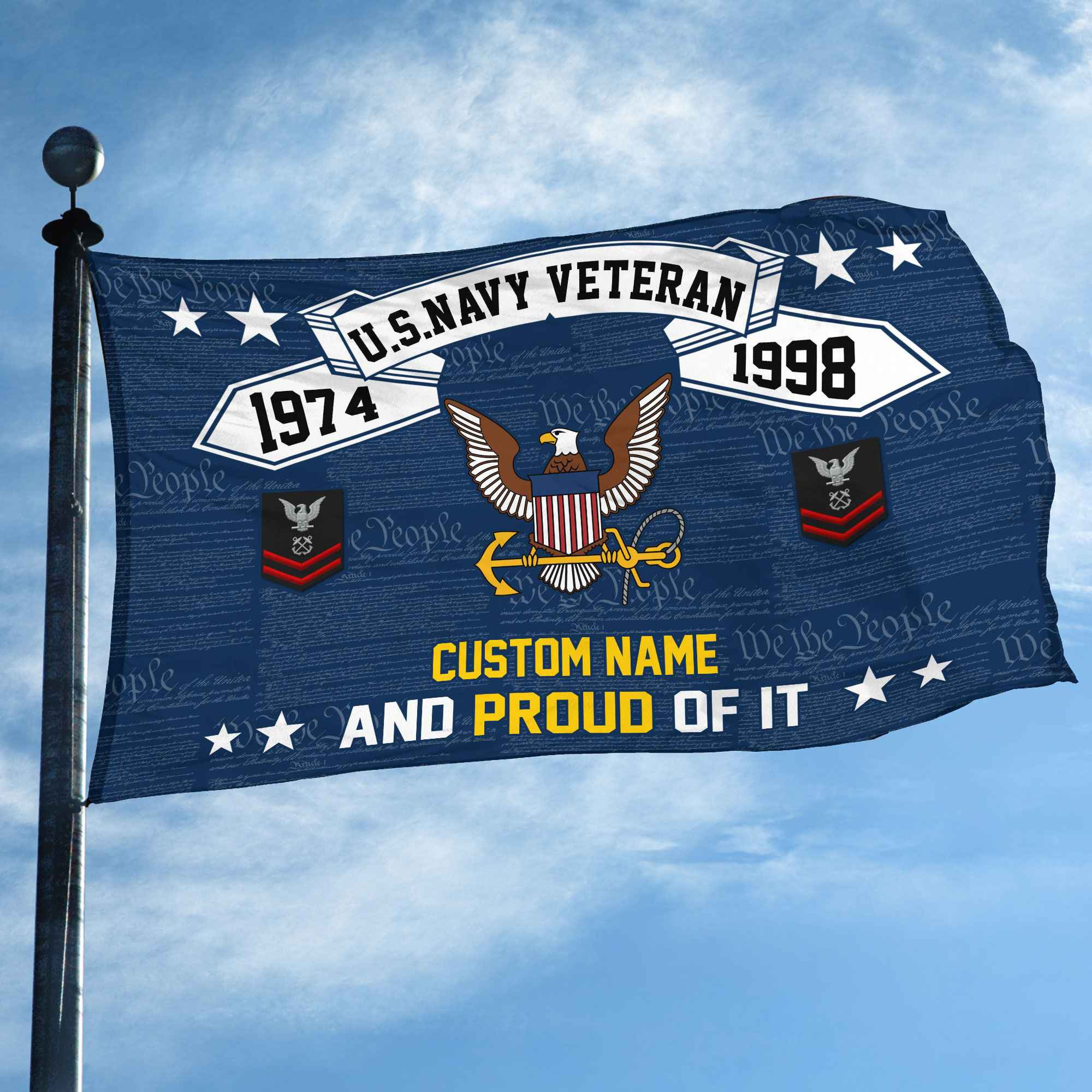Unique Custom Name, Rank, Year US Navy Grommet Flag VPVC107002, Gifts For Navy Veteran, Gifts For Dad, For Husband, Best Gifts On Father’s Day, Independence Day, Veterans Day. Unique Custom Name, Rank, Year US Navy Grommet Flag VPVC107002, Gifts For Navy Veteran, Gifts For Dad, For Husband, Best Gifts On Father’s Day, Independence Day, Veterans Day.