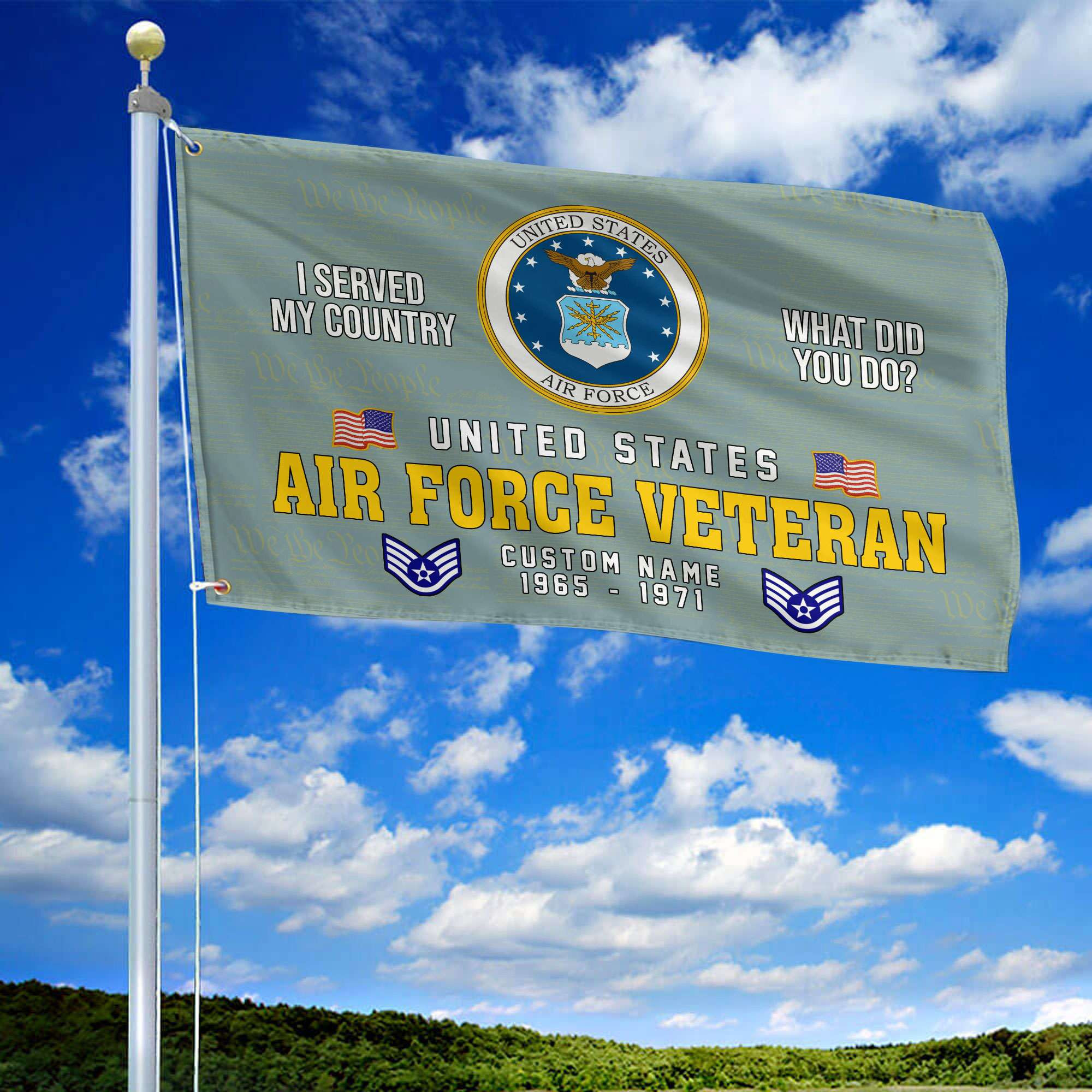 Unique Custom Name, Rank, Year, USAF Grommet Flag VPVC106704, Gift For Air Force Veteran, Gifts For Dad, For Husband, Best Gifts On Father’s Day, Independence Day, Veterans Day. Unique Custom Name, Rank, Year, USAF Grommet Flag VPVC106704, Gift For Air Force Veteran, Gifts For Dad, For Husband, Best Gifts On Father’s Day, Independence Day, Veterans Day.