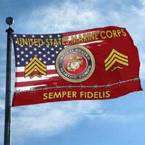 Unique Custom Name, Rank USMC Grommet Flag VPVC109603, Gifts For Marine Veteran, Gifts For Dad, For Husband, Best Gifts On Father's Day, Independence Day, Veterans Day. 2 1741871685474.jpg