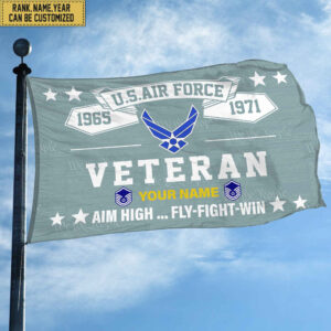 Premium Personalized USAF Veteran Grommet Flag, Gift For Air Force Veteran, Gift For Veterans Day, Memorial Day, Father’s Day VPVC104304
