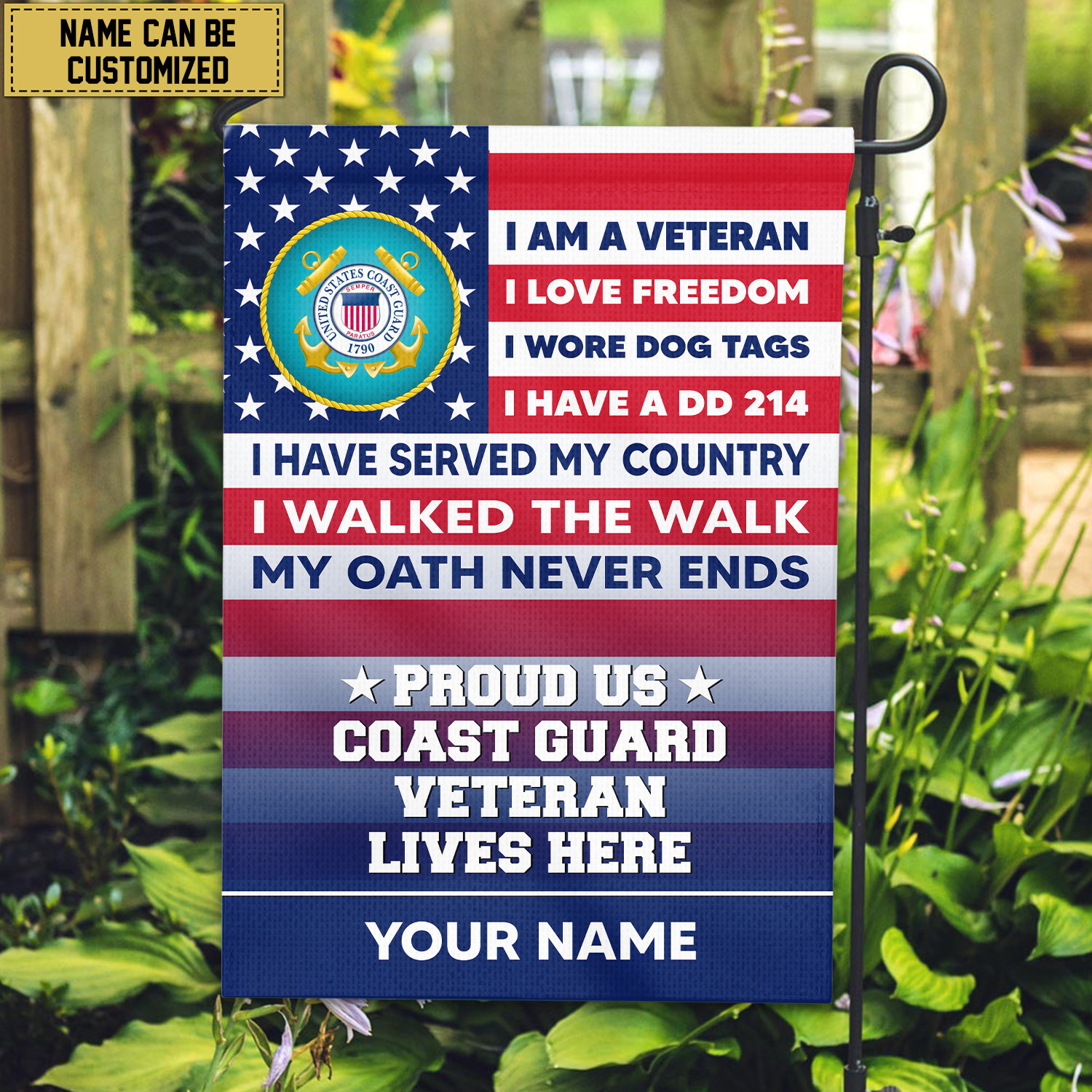 USCG Personalized American Flag, Gift For US Military Veteran, US Coast Guard Veteran Grommet Flag, Garden Flag, House Flag VPVC102905 USCG Personalized American Flag, Gift For US Military Veteran, US Coast Guard Veteran Grommet Flag, Garden Flag, House Flag VPVC102905