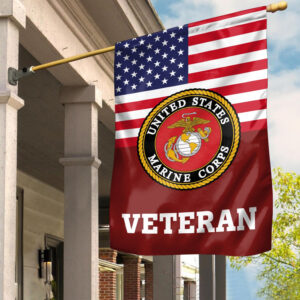 Premium USMC Veteran Flag VPVC111911, Custom Name, Rank, Year, Gift For Marine Veteran, American Flag, Patriotic Flag, Garden Flag, House Flag, Gifts On Father’s Day, Independence Day, Veterans Day.