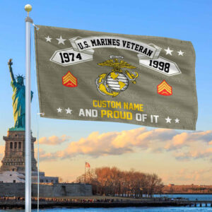 Unique Custom Name, Rank, Year USMC Grommet Flag VPVC107011, Gifts For Marine Veteran, Gifts For Dad, For Husband, Best Gifts On Father’s Day, Independence Day, Veterans Day.