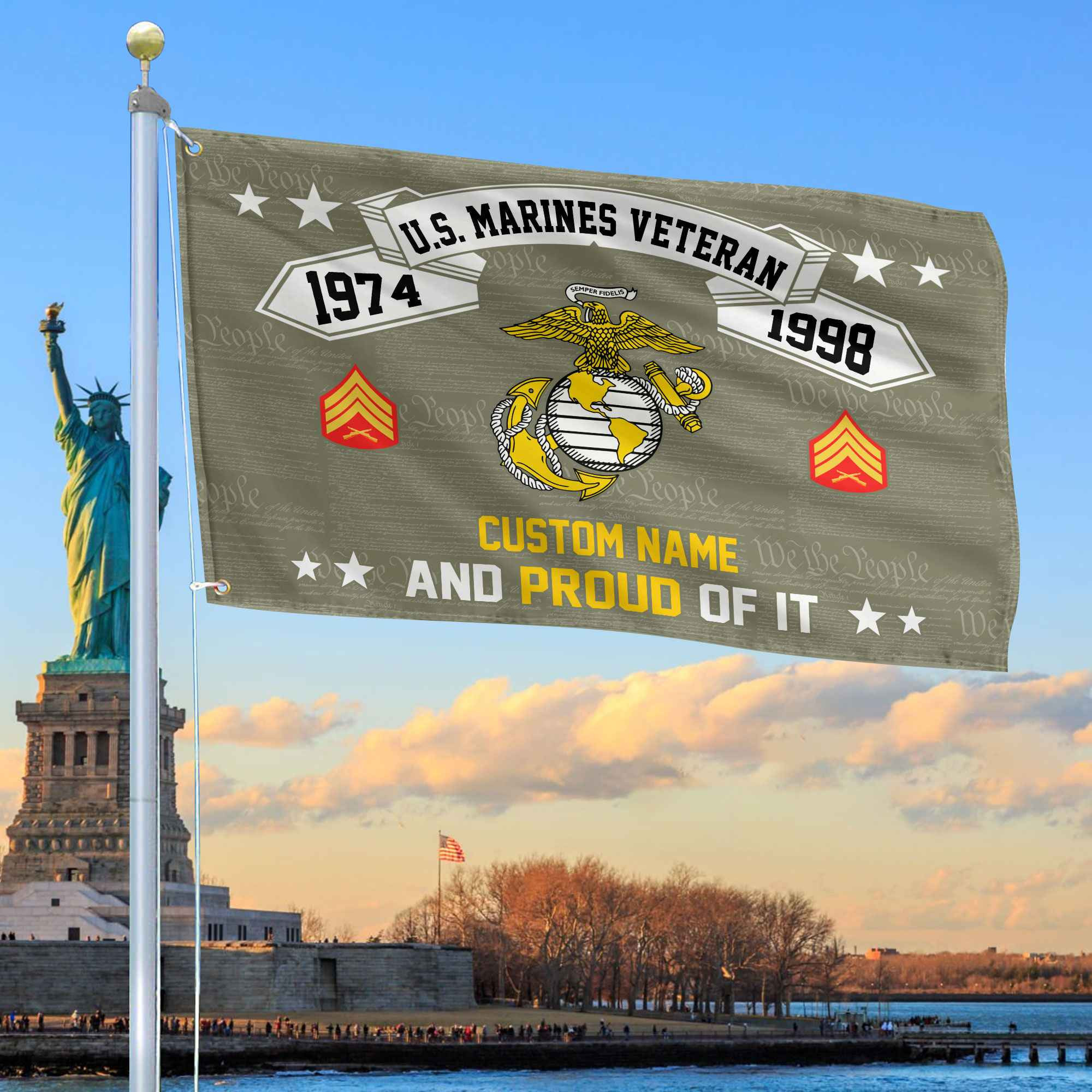 Unique Custom Name, Rank, Year USMC Grommet Flag VPVC107011, Gifts For Marine Veteran, Gifts For Dad, For Husband, Best Gifts On Father’s Day, Independence Day, Veterans Day. Unique Custom Name, Rank, Year USMC Grommet Flag VPVC107011, Gifts For Marine Veteran, Gifts For Dad, For Husband, Best Gifts On Father’s Day, Independence Day, Veterans Day.
