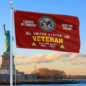 Unique Custom Name, Rank, Year, US Veteran Grommet Flag VPVC106707, Gift For US Veteran, Gifts For Dad, For Husband, Best Gifts On Father’s Day, Independence Day, Veterans Day.