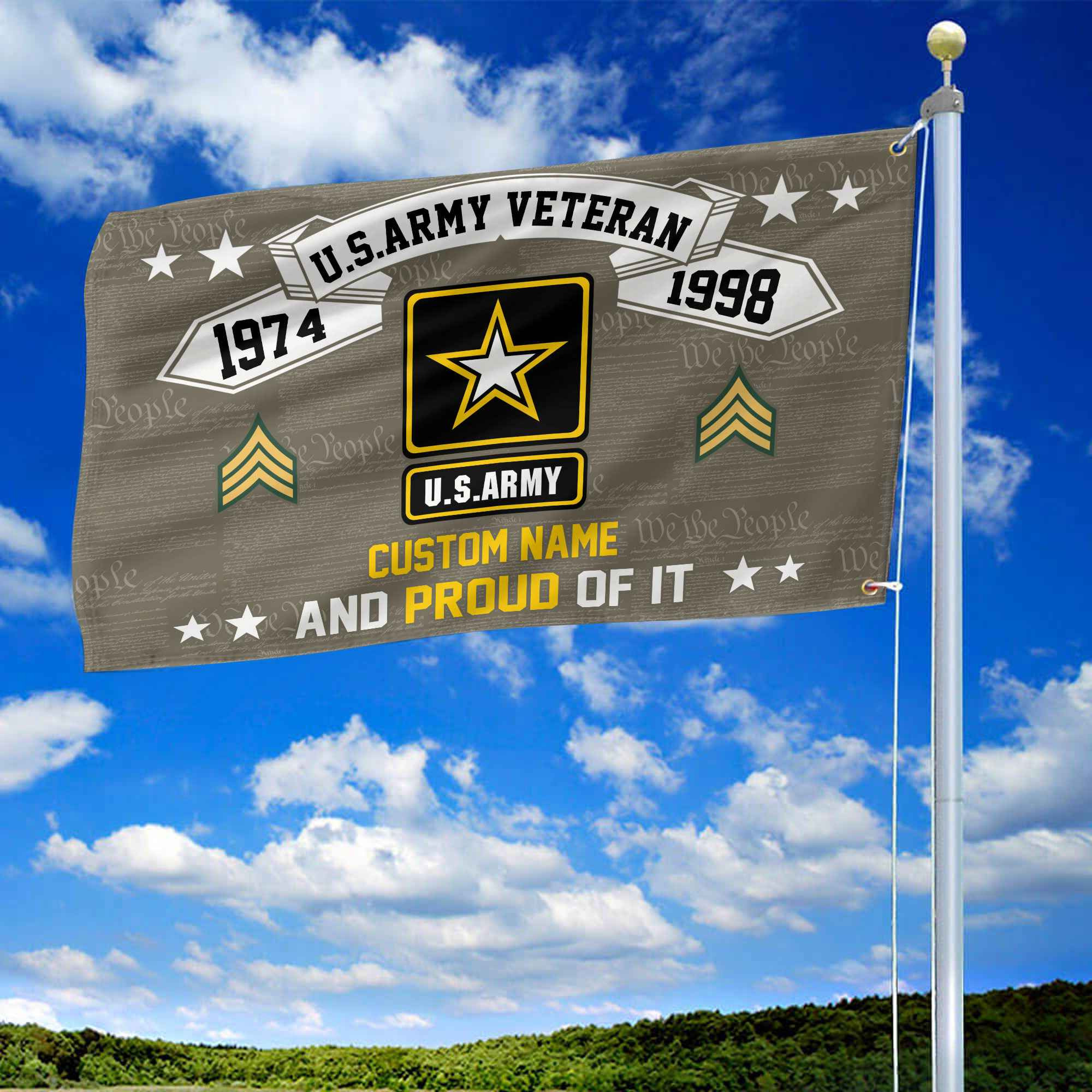 Unique Custom Name, Rank, Year US Army Grommet Flag VPVC107010, Gifts For Army Veteran, Gifts For Dad, For Husband, Best Gifts On Father’s Day, Independence Day, Veterans Day. Unique Custom Name, Rank, Year US Army Grommet Flag VPVC107010, Gifts For Army Veteran, Gifts For Dad, For Husband, Best Gifts On Father’s Day, Independence Day, Veterans Day.