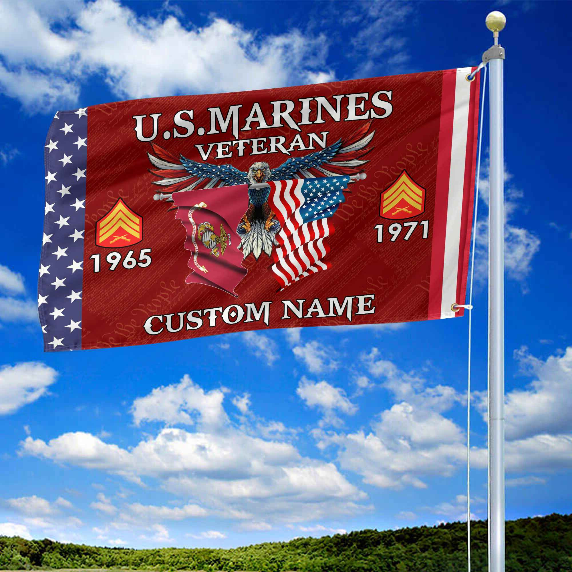 USMC Custom Grommet Flag VPVC109303, Gifts For Marine Veteran, Best Gifts On Father’s Day, Armed Forces Day, Independence Day, Veterans Day. USMC Custom Grommet Flag VPVC109303, Gifts For Marine Veteran, Best Gifts On Father’s Day, Armed Forces Day, Independence Day, Veterans Day.