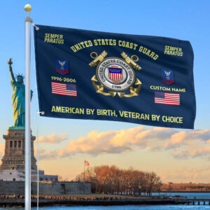 Premium Custom Name, Rank, Year, USCG Grommet Flag VPVC108105, Gift For Coast Guard Veteran, Gifts For Dad, For Husband, Best Gifts On Father’s Day, Independence Day, Veterans Day.