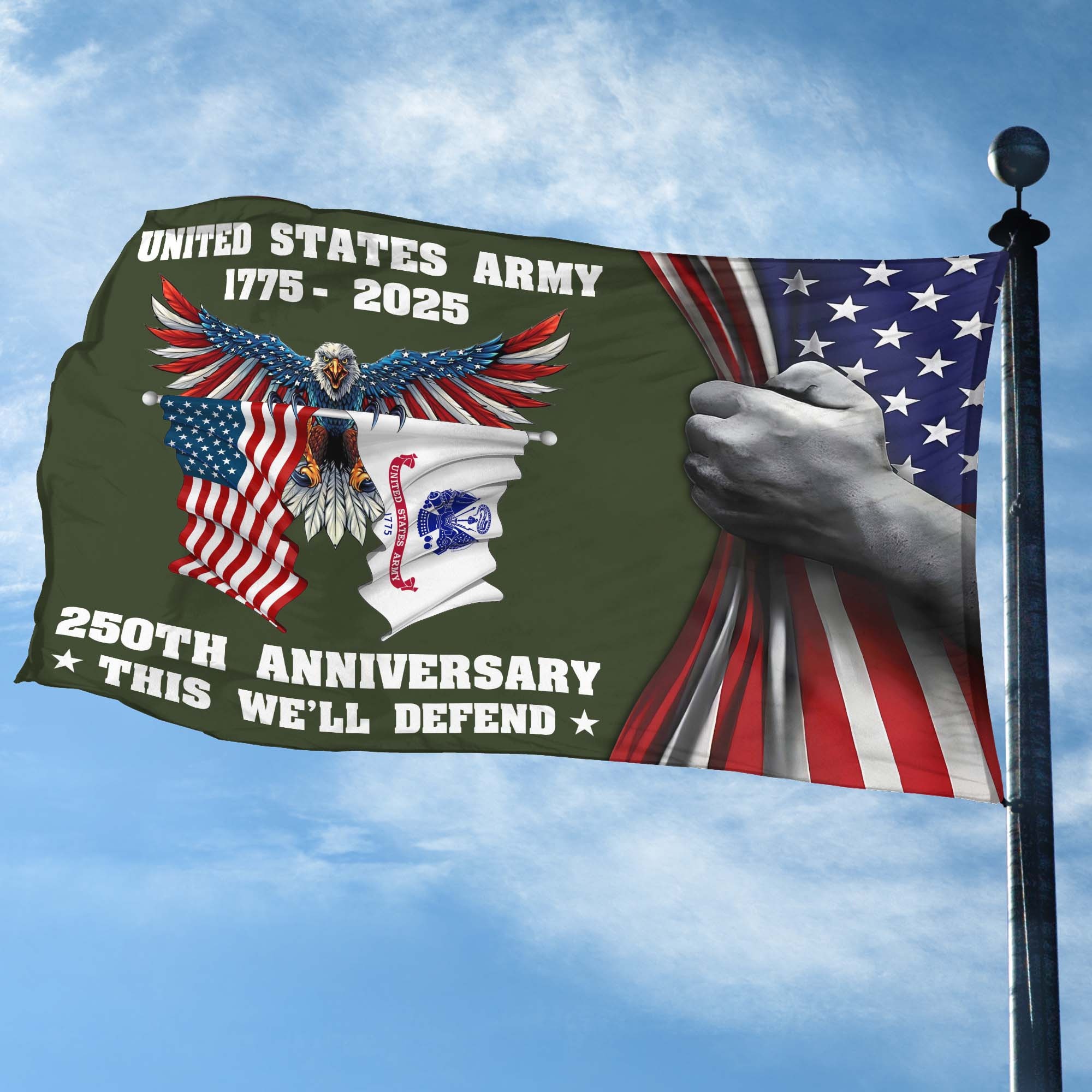 Premium 250th Anniversary Of The Army Grommet Flag VPVC120008, Gifts For Army Veteran, Best Gifts On Father’s Day, Veterans Day. Premium 250th Anniversary Of The Army Grommet Flag VPVC120008, Gifts For Army Veteran, Best Gifts On Father’s Day, Veterans Day.