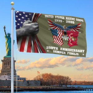 Premium USMC Grommet Flag VPVC120012, 250th Anniversary Marine Corps Flag, Gifts For Marine Veteran, Best Gifts On Father’s Day, Veterans Day.
