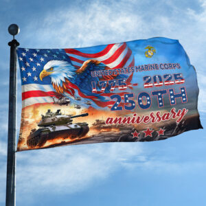 Premium USMC Grommet Flag VPVC120030, 250th Anniversary Marine Corps Flag, Gifts For Marine Veteran, Best Gifts On Father's Day, Veterans Day. 2 1753437874233.jpg