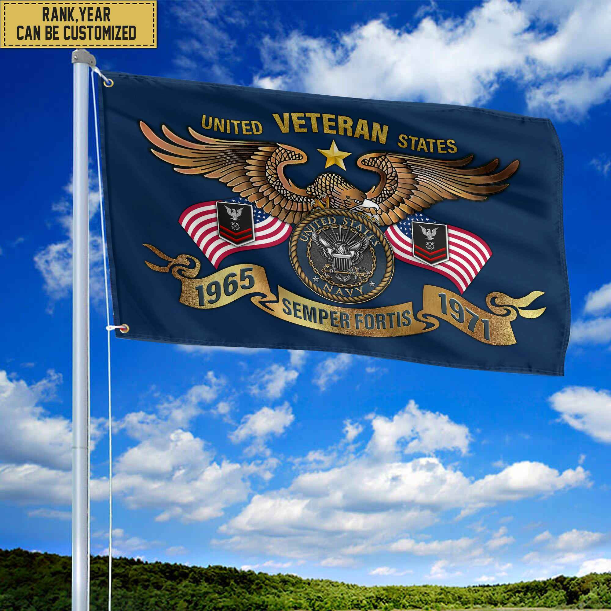 Premium Personalized US Navy Veterans Grommet Flag, Gift For Navy Veteran, Gift For Veterans Day, Memorial Day, Father’s Day VPVC104502 Premium Personalized US Navy Veterans Grommet Flag, Gift For Navy Veteran, Gift For Veterans Day, Memorial Day, Father’s Day VPVC104502