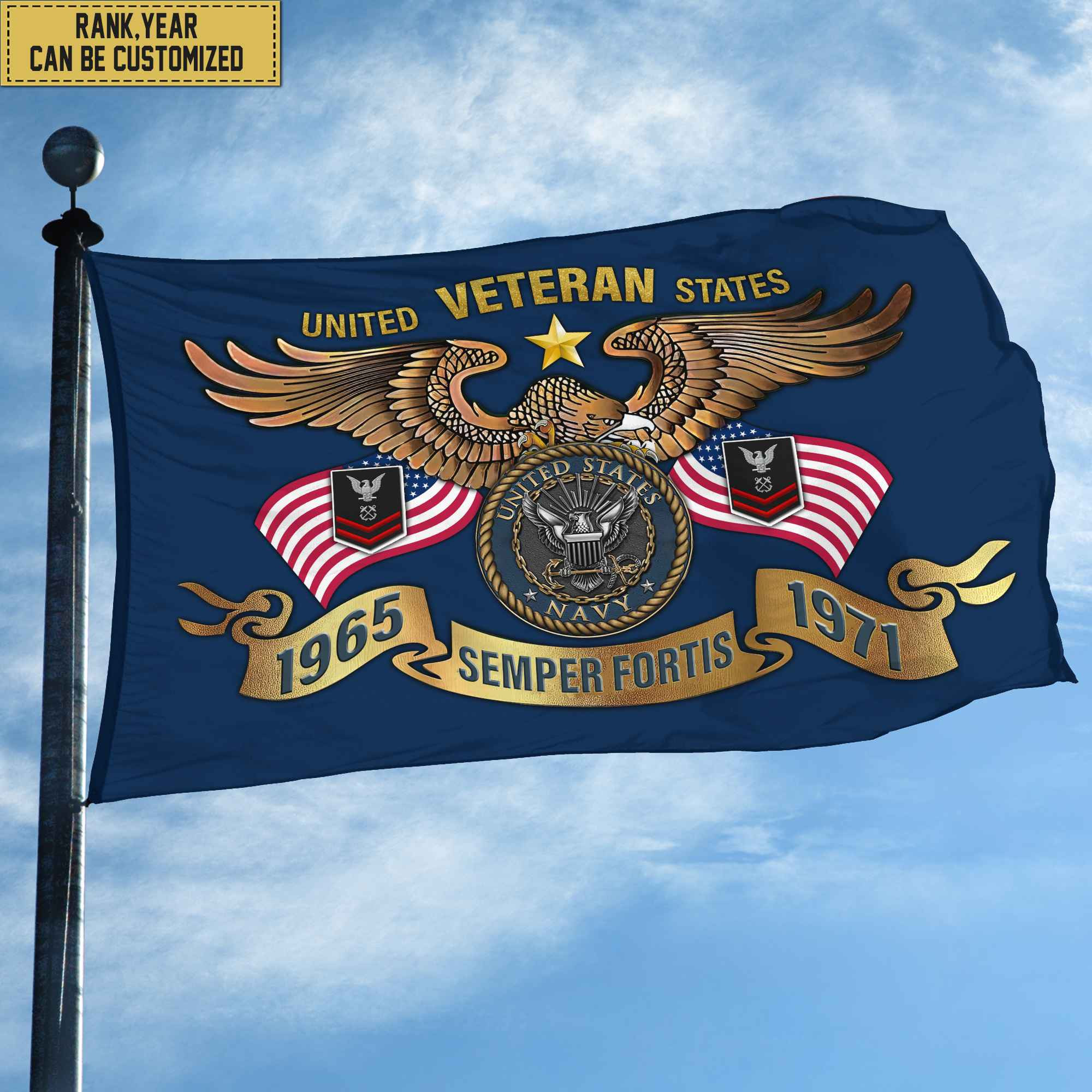 Premium Personalized US Navy Veterans Grommet Flag, Gift For Navy Veteran, Gift For Veterans Day, Memorial Day, Father’s Day VPVC104502 Premium Personalized US Navy Veterans Grommet Flag, Gift For Navy Veteran, Gift For Veterans Day, Memorial Day, Father’s Day VPVC104502