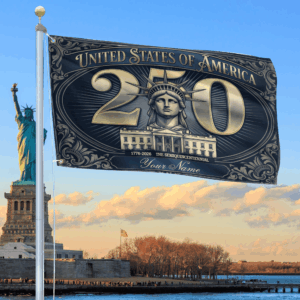 Premium America 250th Anniversary Grommet Flag VPVC120145, America 250th Flag, America 250th Birthday, Best Gifts On Independence Day, Veterans Day.