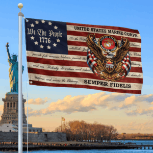 Premium Custom USMC Grommet Flag VPVC120150, Gifts For Marine Veteran, Best Gifts On Independence Day, Veterans Day.