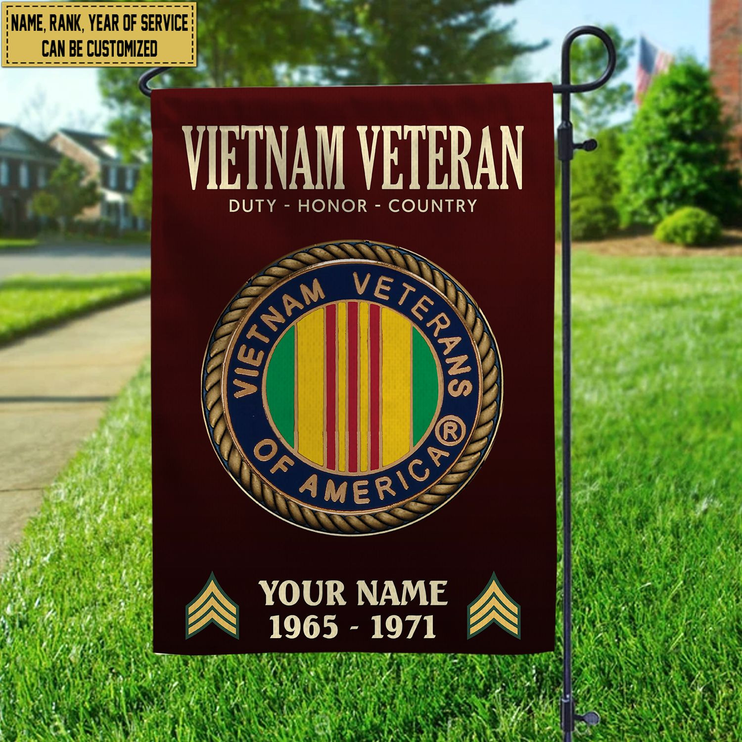 Vietnam Veteran Flag VPVC112206, Custom Name, Rank, Year, Gift For Vietnam Veteran, American Flag, Patriotic Flag, Garden Flag, House Flag Vietnam Veteran Flag VPVC112206, Custom Name, Rank, Year, Gift For Vietnam Veteran, American Flag, Patriotic Flag, Garden Flag, House Flag