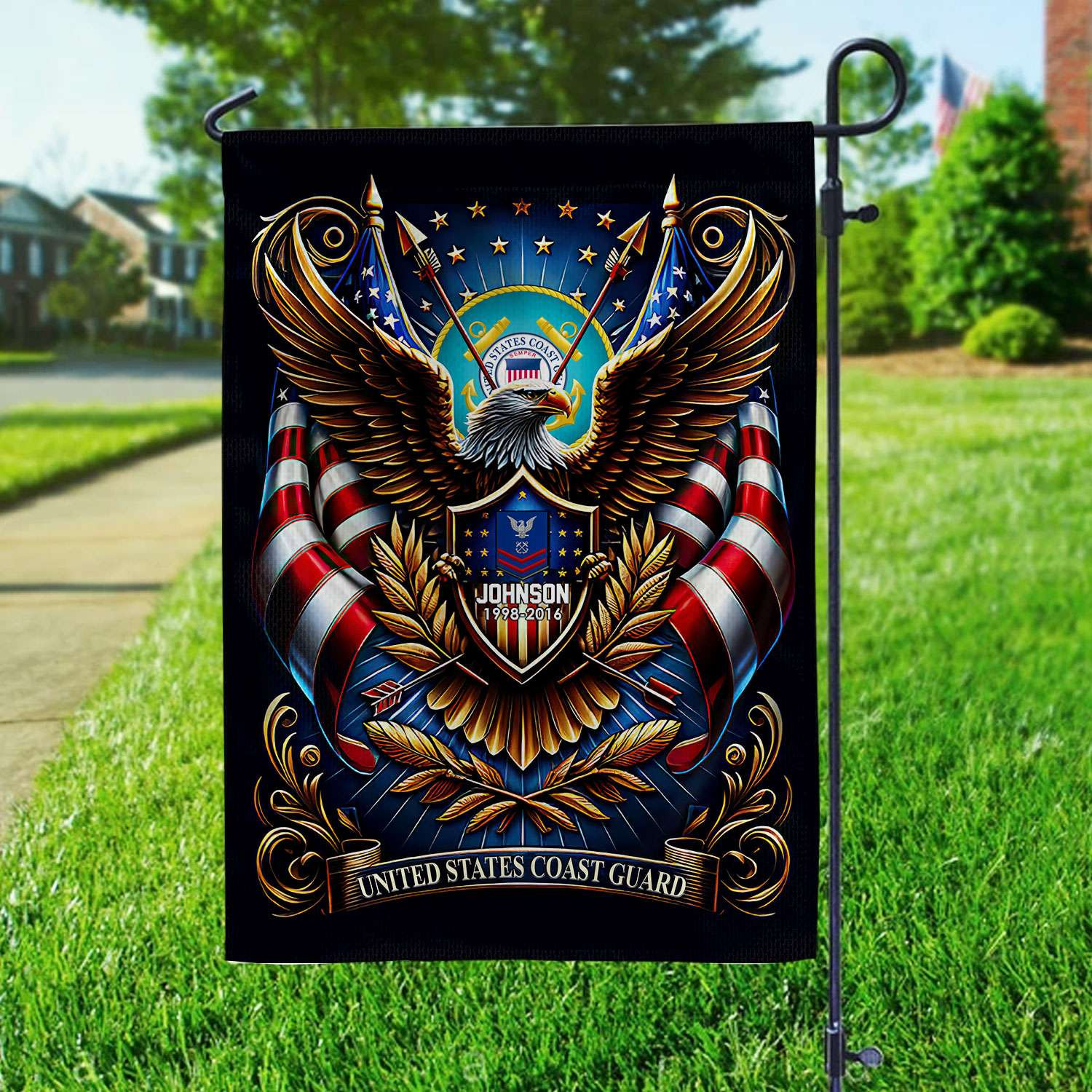 USCG Flag VPVC110405, Custom Name, Rank, Year, Gift For Coast Guard Veteran, American Flag, Patriotic Flag, Garden Flag, House Flag, Best Gifts On Father’s Day, Independence Day, Veterans Day. USCG Flag VPVC110405, Custom Name, Rank, Year, Gift For Coast Guard Veteran, American Flag, Patriotic Flag, Garden Flag, House Flag, Best Gifts On Father’s Day, Independence Day, Veterans Day.