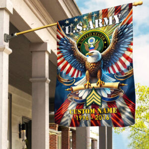 Premium Custom Name, Rank US Army Flag VPVC110301, Gift For Army Veteran, American Flag, Patriotic Flag, Garden Flag, House Flag, Best Gifts On Father’s Day, Independence Day, Veterans Day.