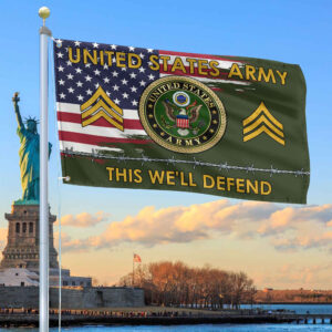 Unique Custom Name, Rank US Army Grommet Flag VPVC109601, Gifts For Army Veteran, Gifts For Dad, For Husband, Best Gifts On Father’s Day, Independence Day, Veterans Day.
