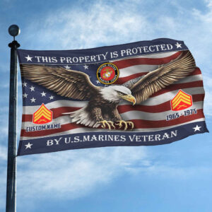 Unique Custom Name, Rank, Year, USMC Grommet Flag VPVC108503, Gifts For Marine Veteran, Gifts For Dad, For Husband, Best Gifts On Father's Day, Independence Day, Veterans Day. 2 1741665456834.jpg