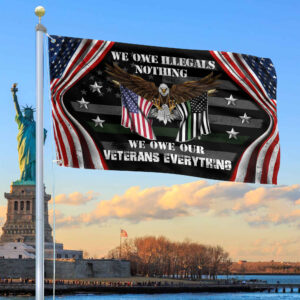 Premium US Veteran Grommet Flag We Owe Our Veterans Everything Gift For Veterans Day, Father’s Day, Memorial Day VPVC101101