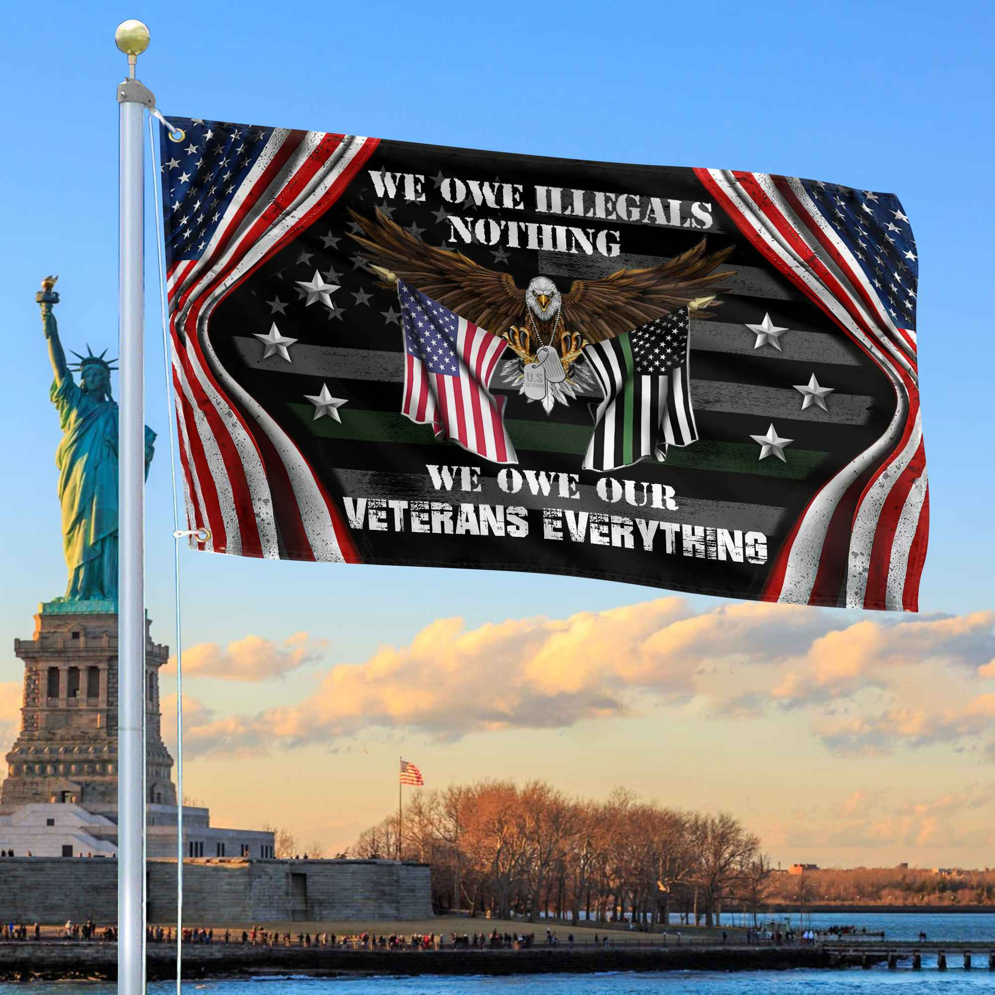 Premium US Veteran Grommet Flag We Owe Our Veterans Everything Gift For Veterans Day, Father’s Day, Memorial Day VPVC101101 Premium US Veteran Grommet Flag We Owe Our Veterans Everything Gift For Veterans Day, Father’s Day, Memorial Day VPVC101101