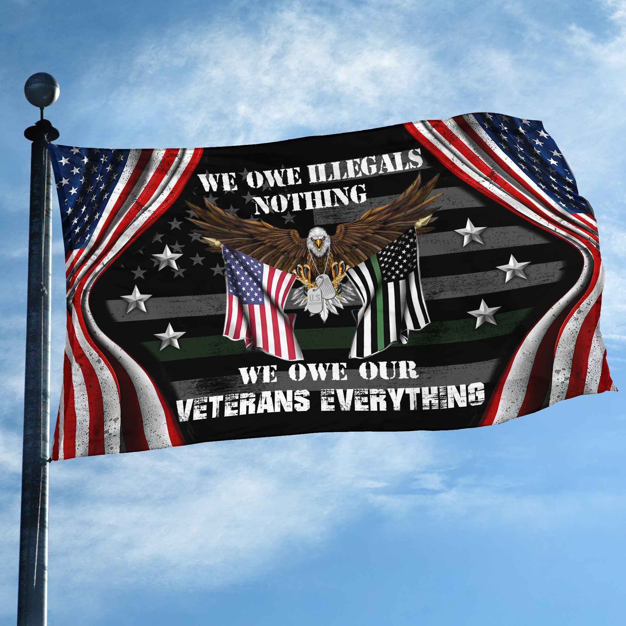 Premium US Veteran Grommet Flag We Owe Our Veterans Everything Gift For Veterans Day, Father’s Day, Memorial Day VPVC101101 Premium US Veteran Grommet Flag We Owe Our Veterans Everything Gift For Veterans Day, Father’s Day, Memorial Day VPVC101101