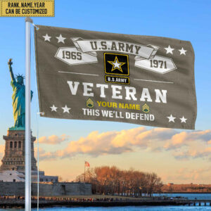 Premium US Army Veterans Custom Grommet Flag, Gift For Army Veteran, Gift For Veterans Day, Memorial Day, Father’s Day VPVC104301