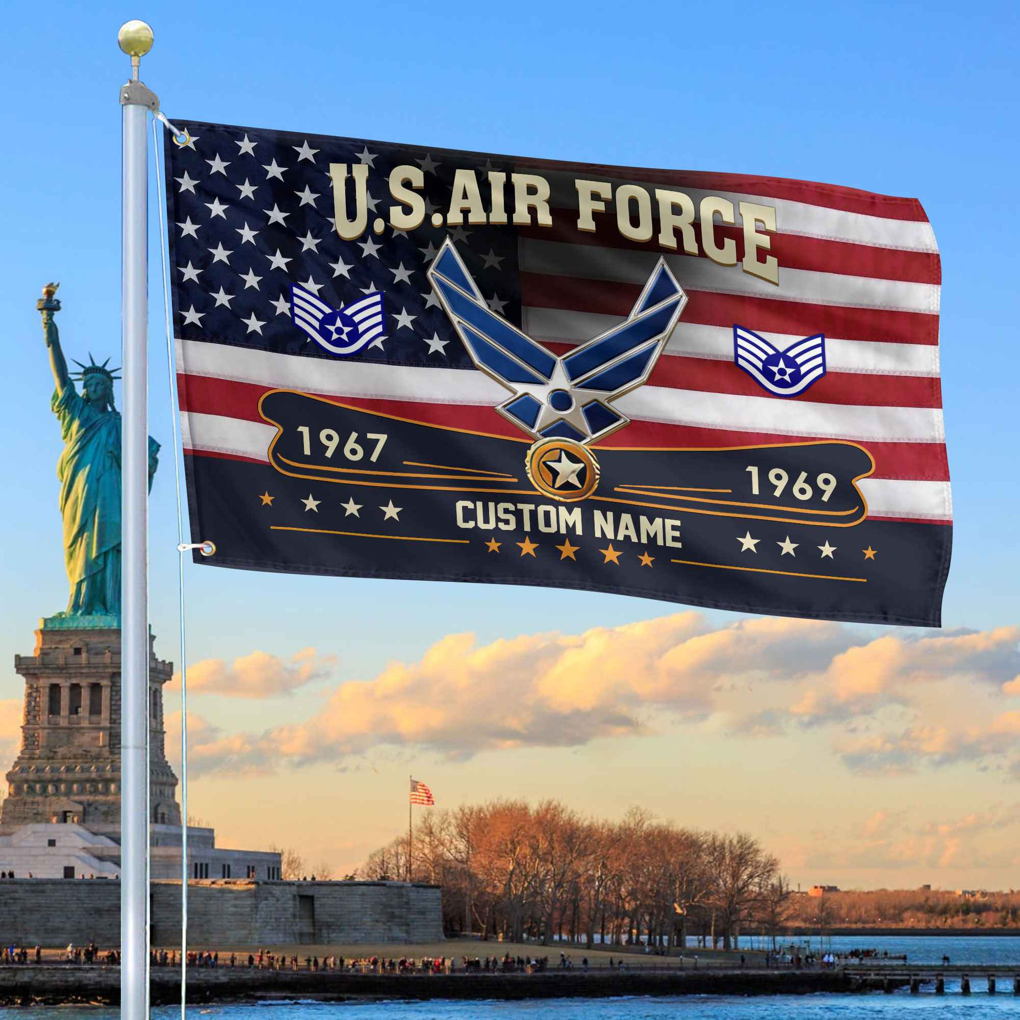 Premium USAF Grommet Flag VPVC108904, Custom Name, Rank, Year, Gifts For Air Force Veteran, Best Gifts On Father’s Day, Armed Forces Day, Independence Day, Veterans Day. Premium USAF Grommet Flag VPVC108904, Custom Name, Rank, Year, Gifts For Air Force Veteran, Best Gifts On Father’s Day, Armed Forces Day, Independence Day, Veterans Day.