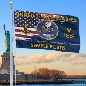 Unique Custom Name, Rank US Seabees Grommet Flag VPVC109609, Gifts For Seabees Veteran, Gifts For Dad, For Husband, Best Gifts On Father’s Day, Independence Day, Veterans Day.